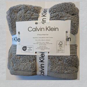 Calvin Klein 4 Piece Grey Wash Cloth Set